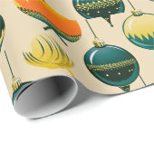Pop Art Kerst Baubles inpakpapier (Rol Hoek)