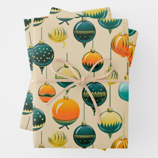 Pop Art Kerst Baubles inpakpapier Vel
