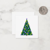 Pop Art Kerstboom met Appels & Bananen  Notitiekaartje (Voorkant / Achterkant in situ)