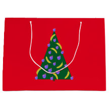 Pop Art kerstboom met appels en Bananas Red