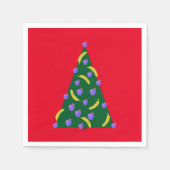 Pop Art kerstboom met appels en Bananas Red Servet (Voorkant)