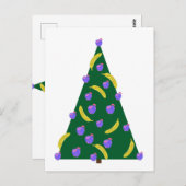 Pop Art kerstboom met appels en bananen Briefkaart (Voorkant / Achterkant)