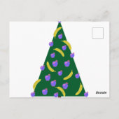 Pop Art kerstboom met appels en bananen Briefkaart (Achterkant)