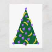 Pop Art kerstboom met appels en bananen Briefkaart (Voorkant)