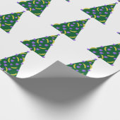 Pop Art kerstboom met appels en bananen Cadeaupapier (Hoek)