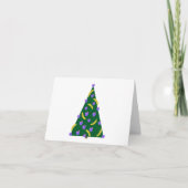 Pop Art kerstboom met appels en bananen Feestdagen Kaart (Voorkant)