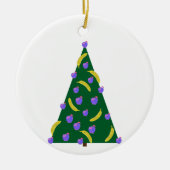 Pop Art kerstboom met appels en bananen Keramisch Ornament (Voorkant)