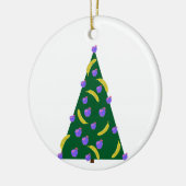 Pop Art kerstboom met appels en bananen Keramisch Ornament (Links)