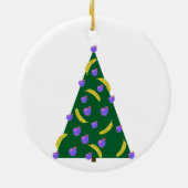 Pop Art kerstboom met appels en bananen Keramisch Ornament (Achterkant)