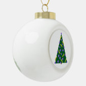 Pop Art kerstboom met appels en bananen Keramische Bal Ornament (Links)
