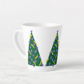 Pop Art kerstboom met appels en bananen Latte Mok (Linkerhoek)
