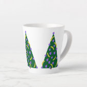 Pop Art kerstboom met appels en bananen Latte Mok (Rechterhoek)