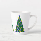 Pop Art kerstboom met appels en bananen Latte Mok (Rechts)