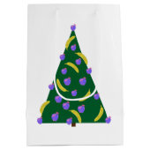 Pop Art kerstboom met appels en bananen Medium Cadeauzakje (Achterkant)