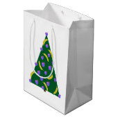 Pop Art kerstboom met appels en bananen Medium Cadeauzakje (Achterkant Gekanteld)