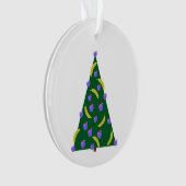 Pop Art kerstboom met appels en bananen Ornament (voorkant)