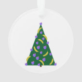 Pop Art kerstboom met appels en bananen Ornament (achterkant)
