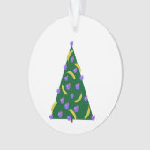 Pop Art kerstboom met appels en bananen Ornament (voorkant)