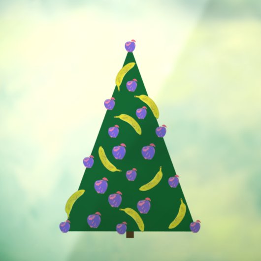Pop Art kerstboom met appels en bananen Raamsticker (Vel 3)