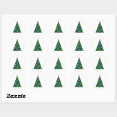 Pop Art kerstboom met appels en bananen Ronde Sticker (Vel)