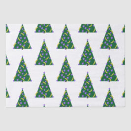 Pop Art kerstboom met appels en bananen Tissuepapier