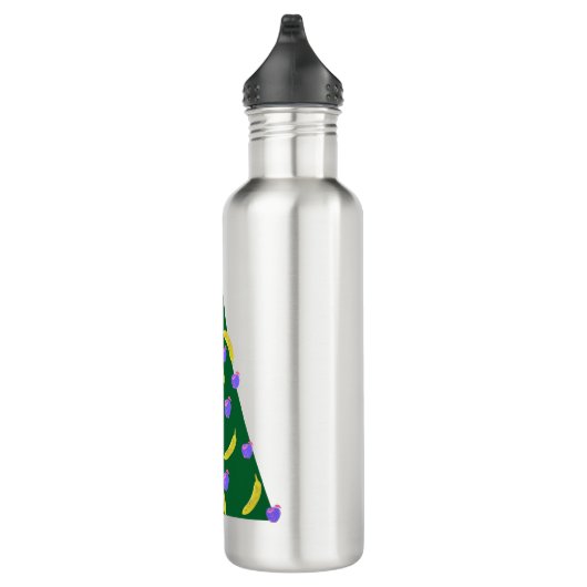 Pop Art kerstboom met appels en bananen Waterfles (Rechts)