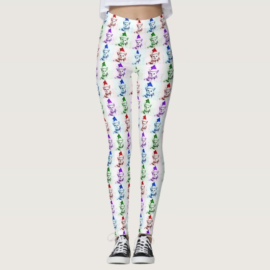 Pop Art kerstKat Leggings (Voorkant)