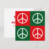 Pop Art Kerstmis PEACE Feestdagenkaart (Voorkant / Achterkant)
