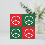 Pop Art Kerstmis PEACE Feestdagenkaart (Staand voorkant)
