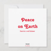 Pop Art Kerstmis PEACE Feestdagenkaart (Achterkant)