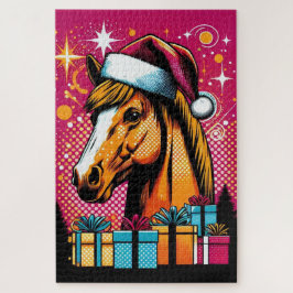 Pop Art Kerstpaard en Kerstcadeaus Kerst Legpuzzel