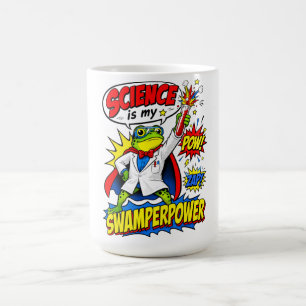 Pop Art Kikker Wetenschapper Wetenschap is Mijn Mo Koffiemok