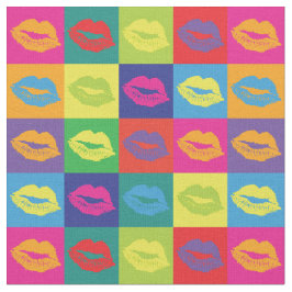 Pop Art Kiss Lips Kleurrijke Patroon Stof