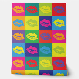 Pop Art Kiss Lips Kleurrijke Retro Patroon Behang