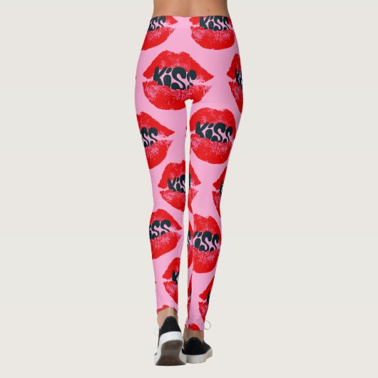 Pop Art Kiss Lips Repeat Leggings (Achterkant)