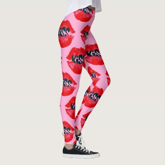 Pop Art Kiss Lips Repeat Leggings (Rechts)