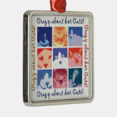 Pop Art Kitty Cats Metalen Ornament (Rechts)