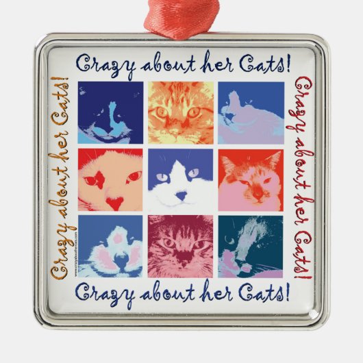 Pop Art Kitty Cats Metalen Ornament (Voorkant)