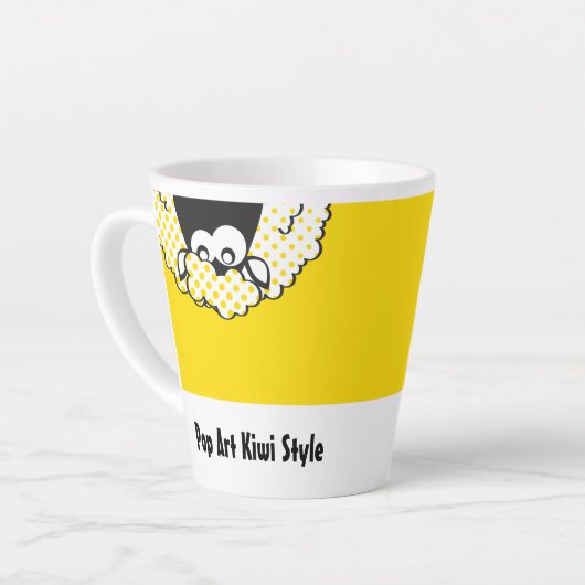 Pop Art Kiwi stijl Latte Mok (Linkerhoek)