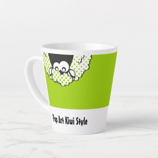 Pop Art Kiwi stijl Latte Mok (Linkerhoek)