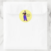 Pop Art Kleine Fluitist (Manet) Ronde Sticker (Tas)