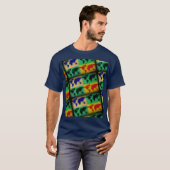pop art kleur Wereldkaarten T-shirt (Voorkant volledig)
