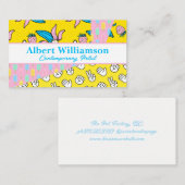 Pop Art | Kleurenblok Patronen | Kleurrijk Visitekaartje (Voorkant / Achterkant)