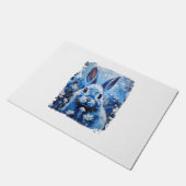 Pop Art Kleurrijke Bunny Konijn Blauw Deurmat (Schuin)