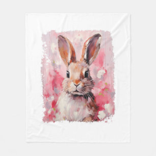 Pop Art Kleurrijke Bunny Konijn Roze Fleece Deken