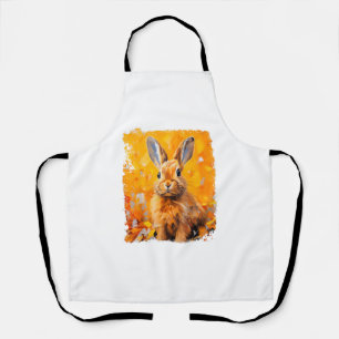 Pop Art Kleurrijke Bunny Rabbit Sinaasappel Schort