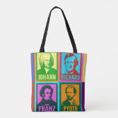 Pop Art kleurrijke componisten Tote Bag (Achterkant)