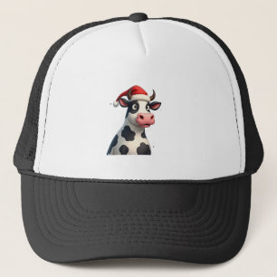Pop Art Kleurrijke Koe Kerst T-Shirt (1) Trucker Pet