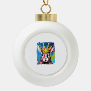 Pop Art Kleurrijke Konijn Koningin Keramische Bal Ornament