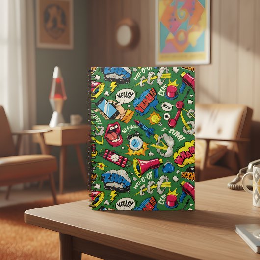 Pop Art Kleurrijke Patroon - Retro Comic Explosion Notitieboek